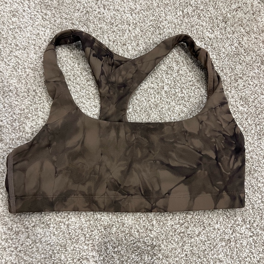 Brown Tie-Dye Sports Bra